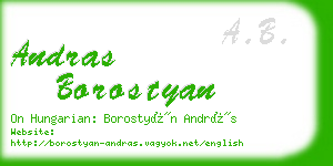 andras borostyan business card